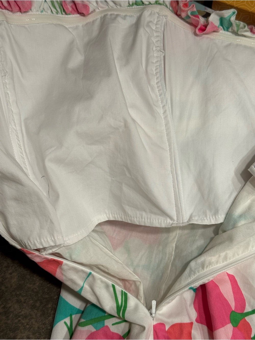 Lilly Pulitzer Franco strapless dress White had me a blast dress Sz 8 EUC - Picture 10 of 15
